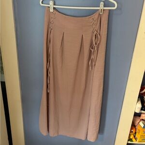 SHEIN Dusty Pink A-Line Skirt with Lace-Up Detail